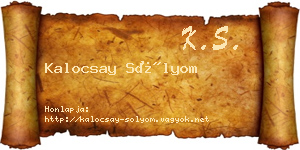 Kalocsay Sólyom névjegykártya